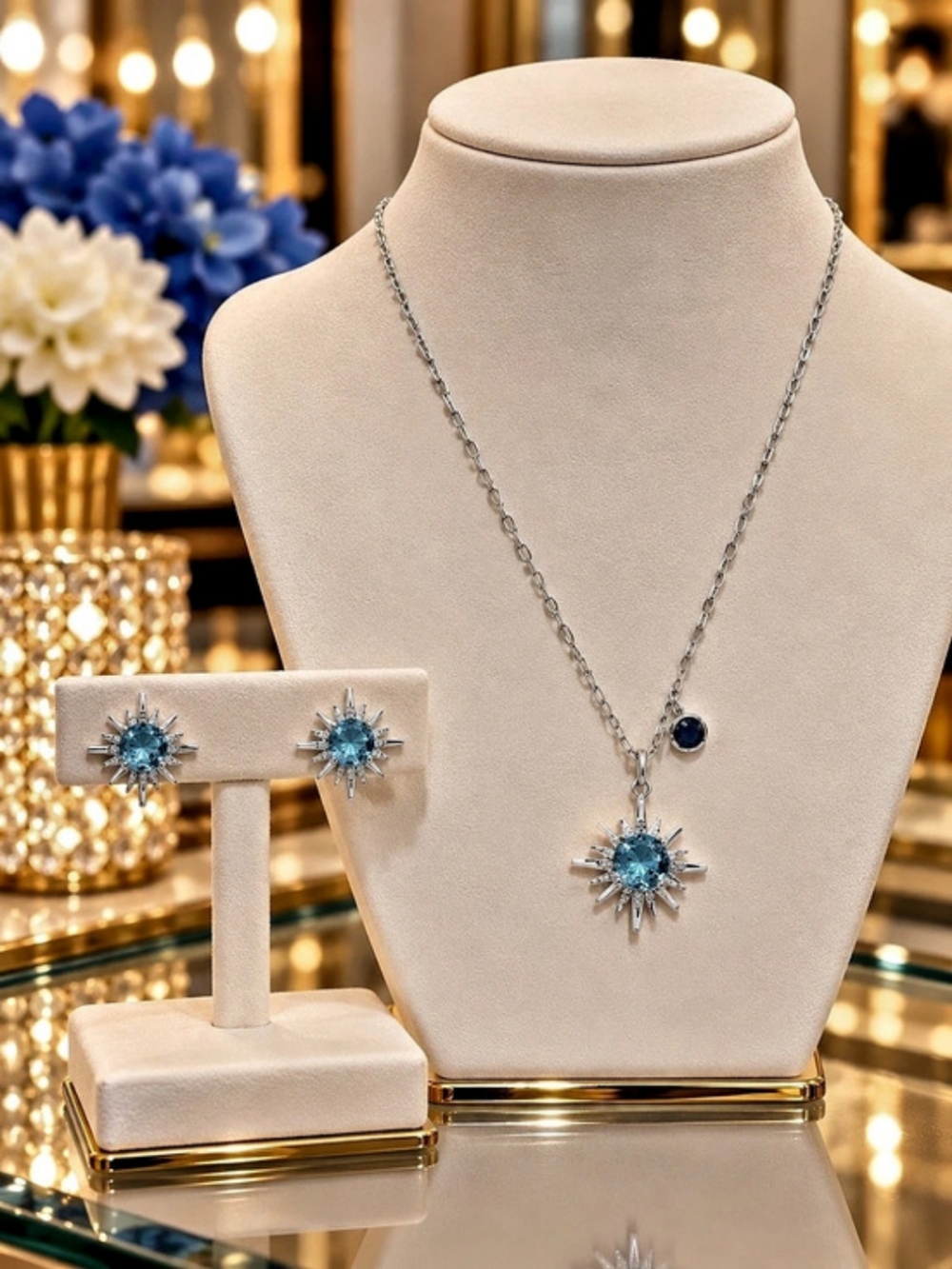 Park Lane Shiloh Necklace & Earrings Set Shiloh Blue Crystal Necklace & Earrings